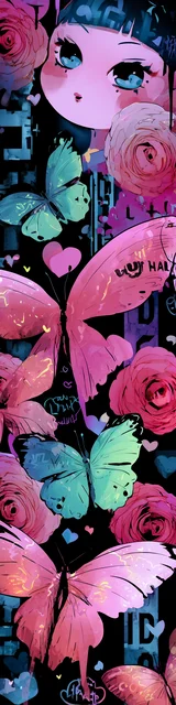 Free butterfly bookmarks of a butterfly with face